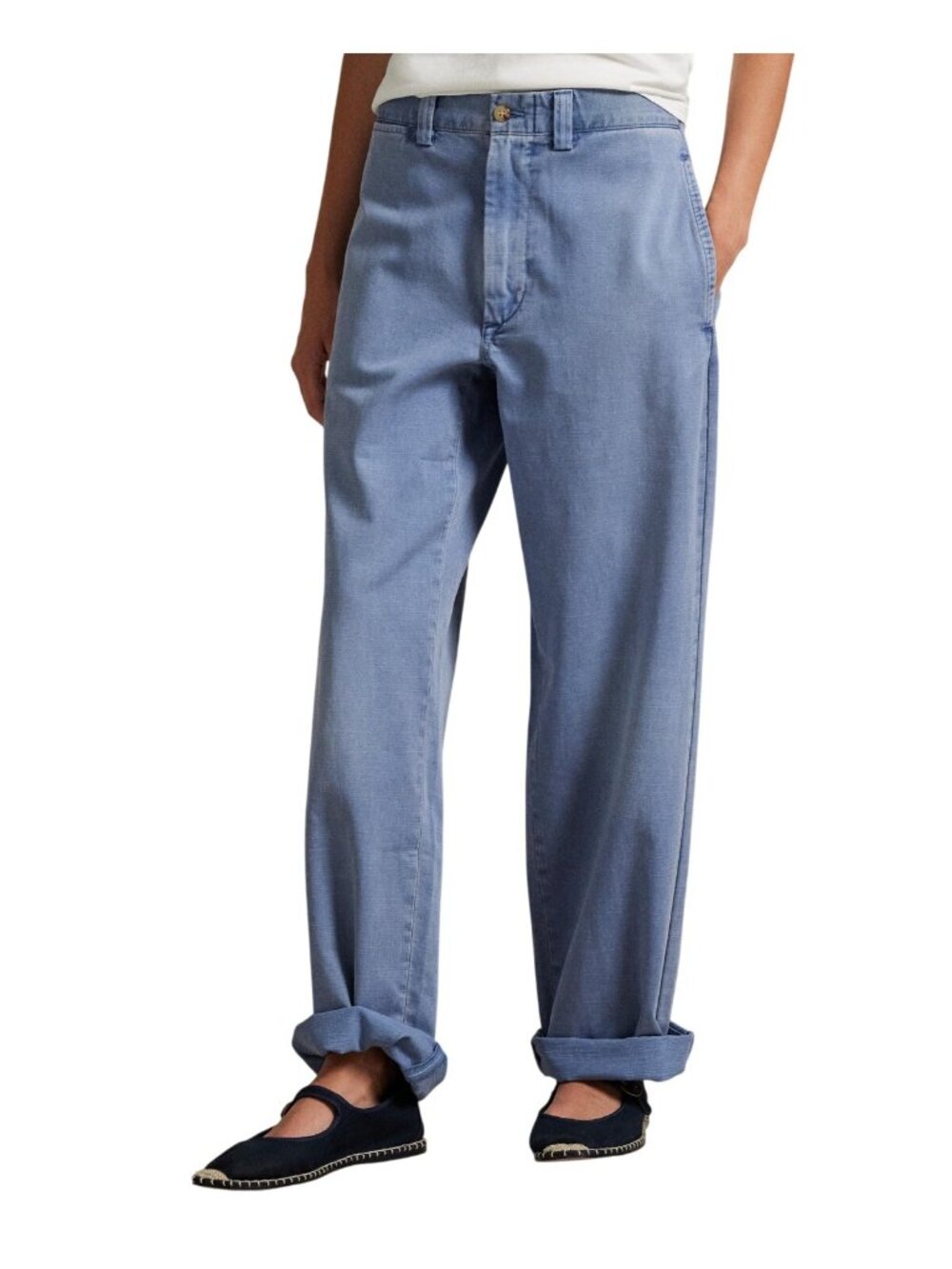 NWT Polo Ralph Lauren Petite Light Blue Straight-Leg Chino Pants 2P MSRP $198